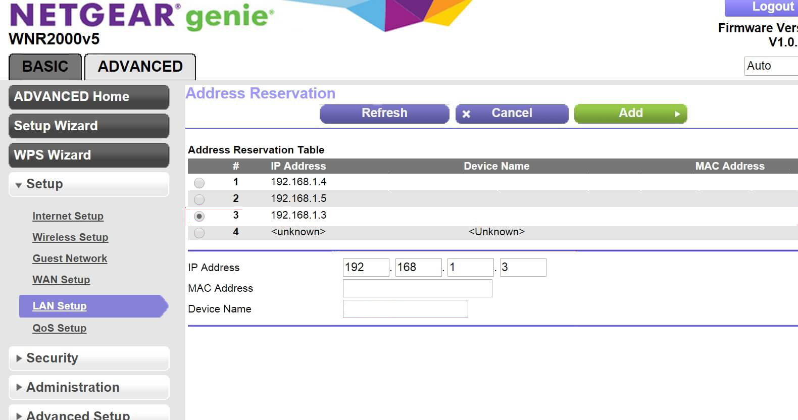 IP Address Reservations